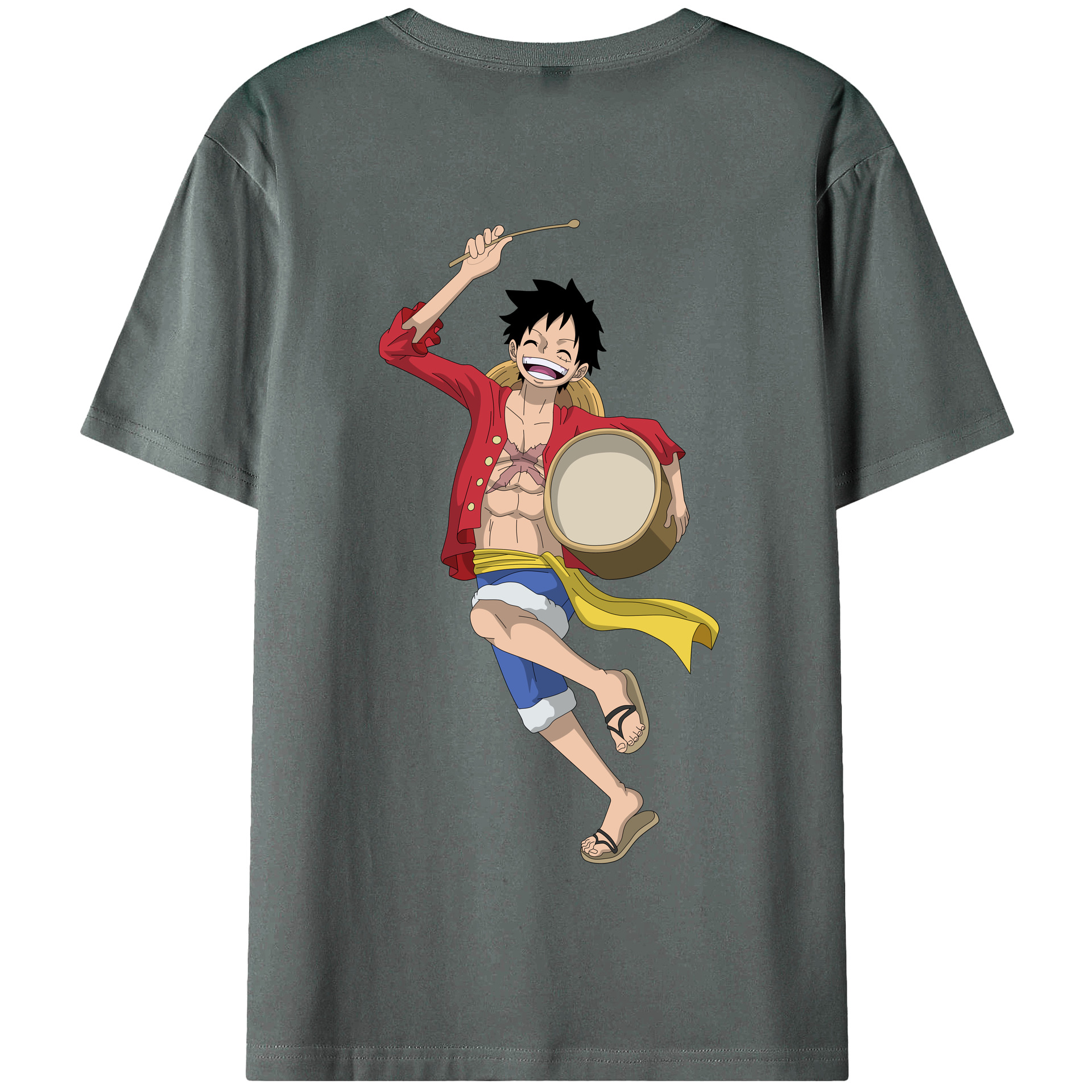 ワンピース モンキー・D・ルフィ ONE PIECE Monkey D. Luffy 綿100％半袖Tシャツ（背面プリント）